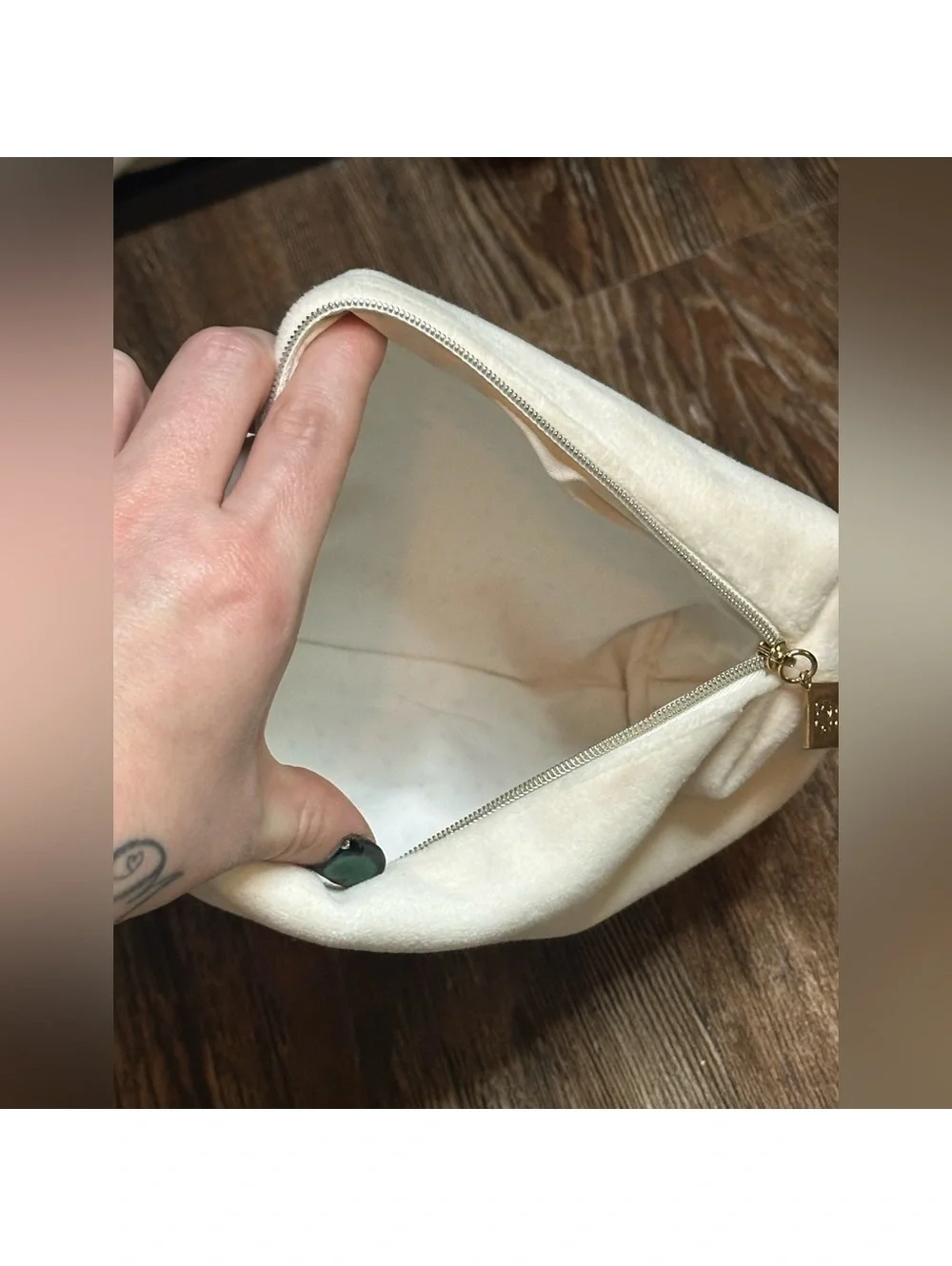 Soft Guerlain Cream Monogrammed Pouch